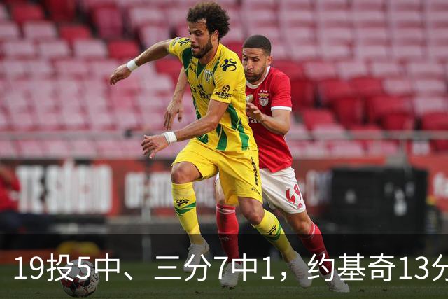 19投5中、三分7中1，约基奇13分正负值-20
